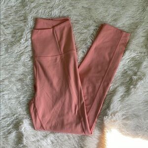Girlfriend Collective Salmon Pink High-Waisted Leggings